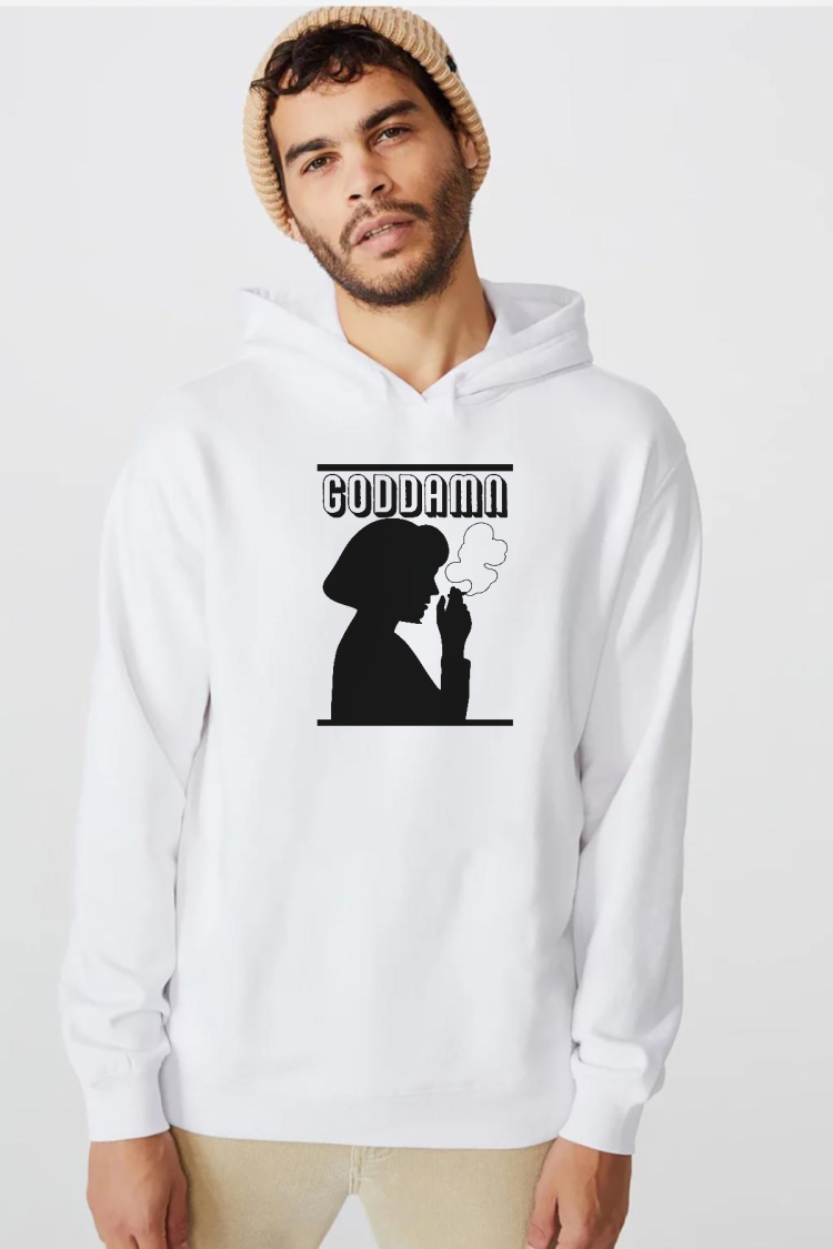 Pulp Fiction  Goddamn Beyaz Erkek 3ip Kapşonlu  Sweatshirt
