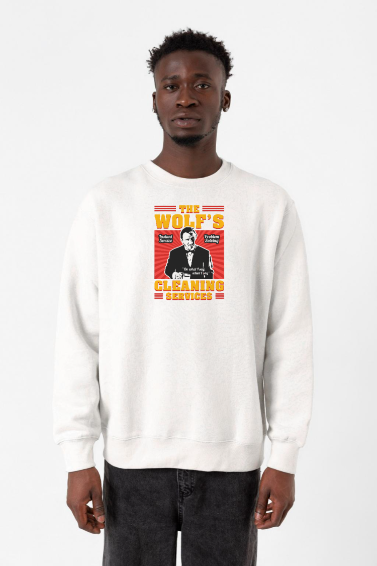 Pulp Fiction The Wolfs Cleaning Services Beyaz Erkek 2ip Sweatshirt