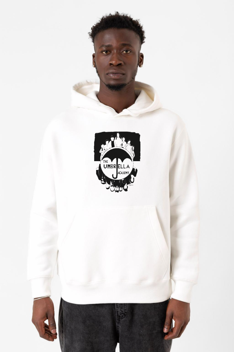 The Umbrella Academy Dark Essential Beyaz Erkek 3ip Kapşonlu Sweatshirt