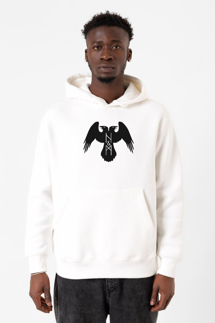 Thors Ravens Huginn and Muninn Beyaz Erkek 3ip Kapşonlu Sweatshirt