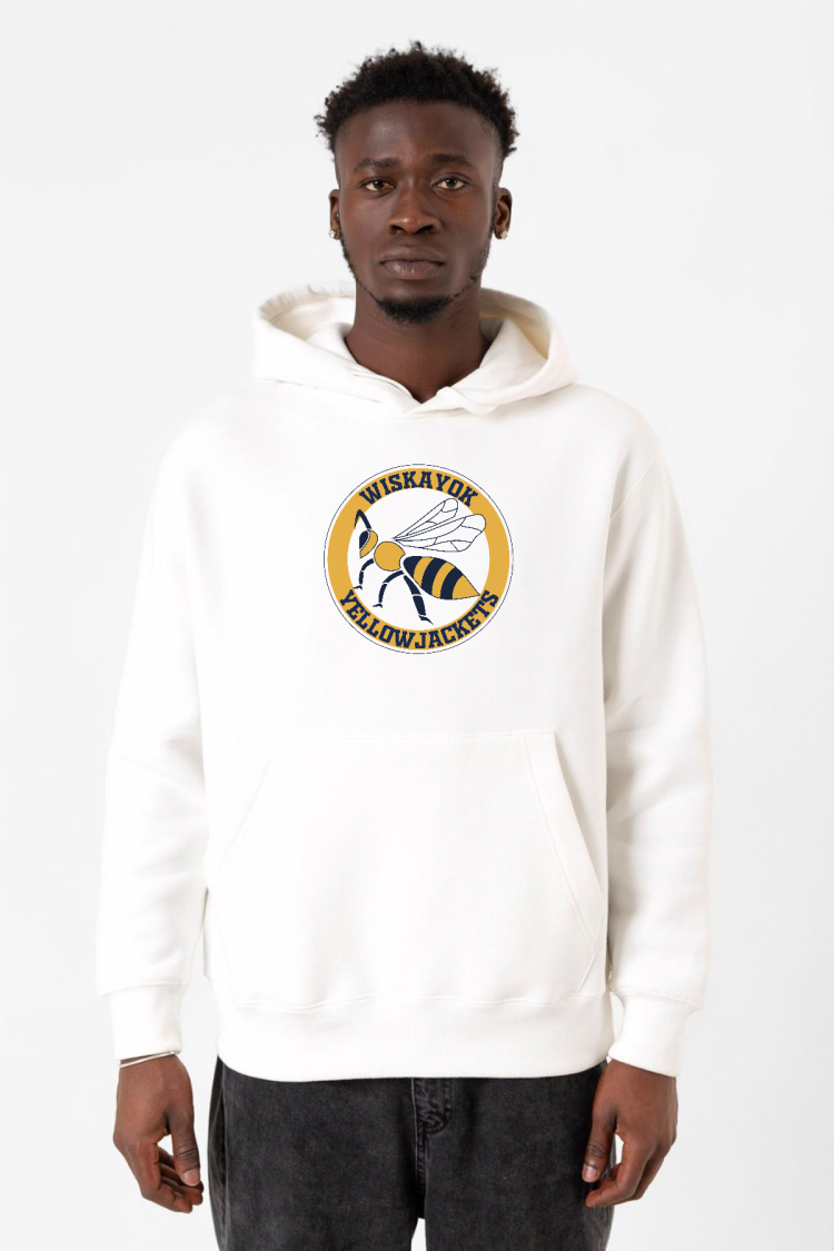 Wiskayok Yellowjackets Logo Beyaz Erkek 3ip Kapşonlu Sweatshirt