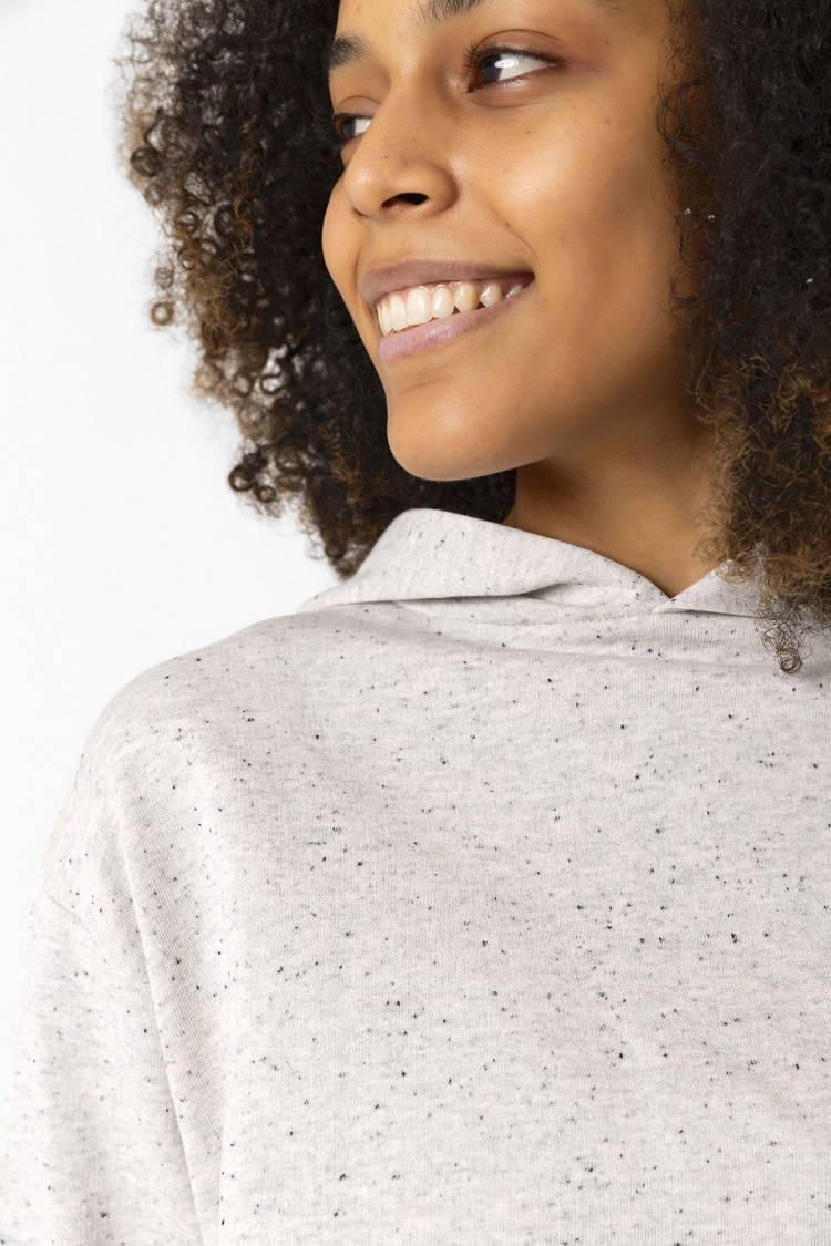 Wiskayok Yellowjackets Logo Beyaz Kırçıllı Kadın Crop Kapşonlu