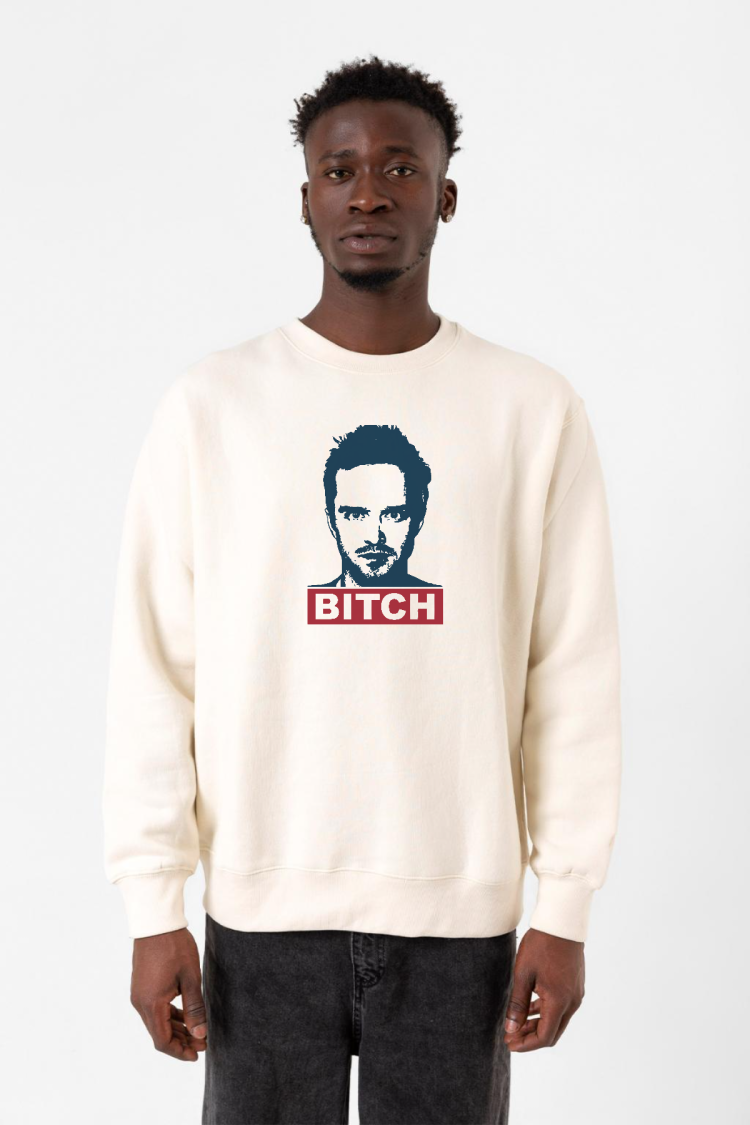 Breaking Bad Jesse Pinkman Bitch Ekru Erkek 2ip Sweatshirt