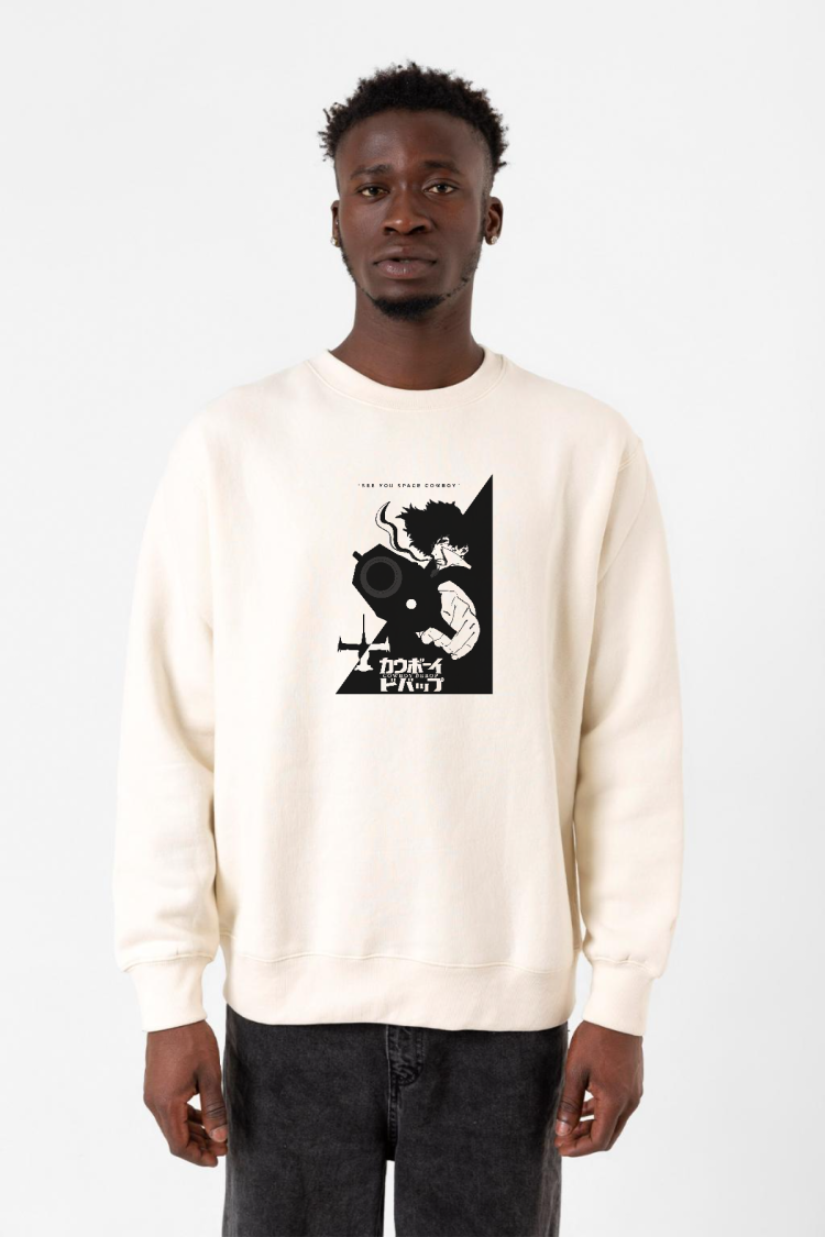 Cowboy Bebop Spike See You Space Cowboy Ekru Erkek 2ip Sweatshirt