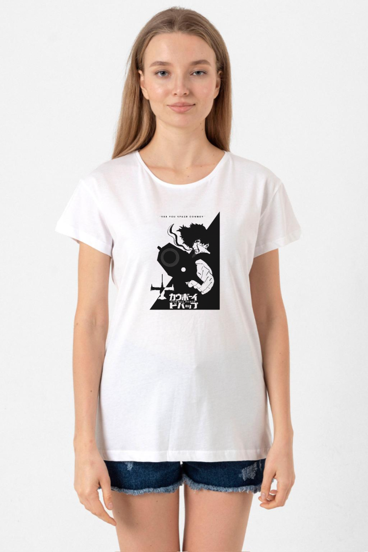 Cowboy Bebop Spike See You Space Cowboy Beyaz Kadın Bisikletyaka Tshirt