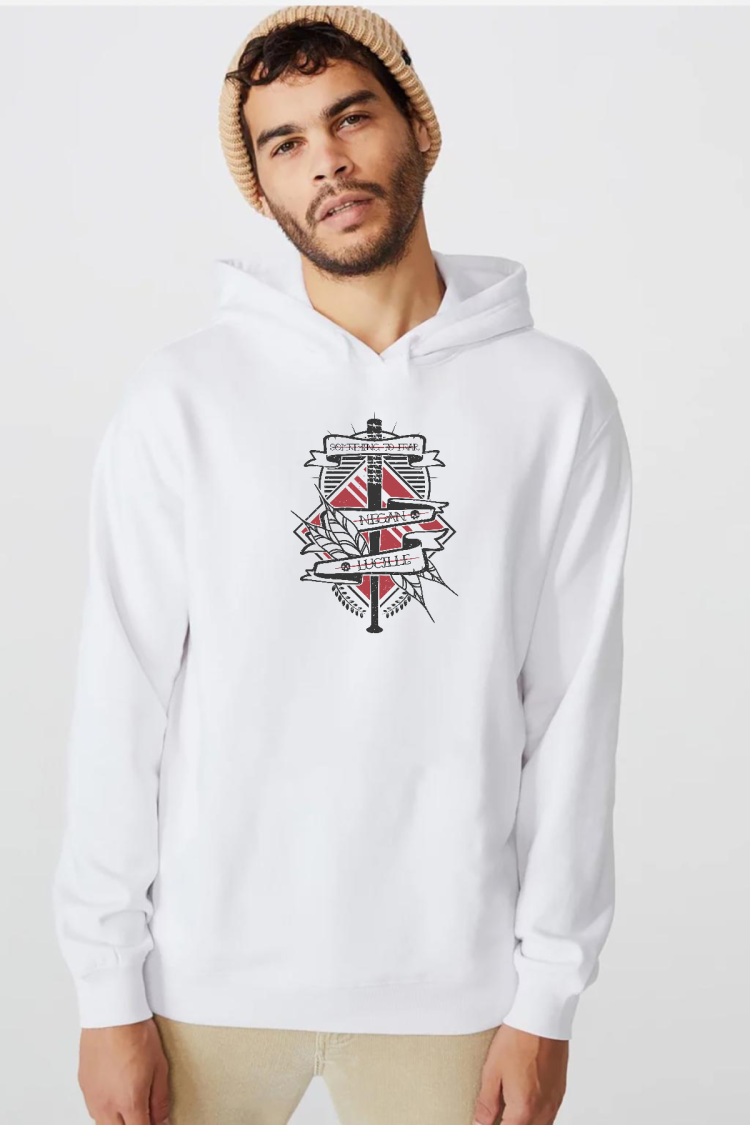 The Walking Dead Negan & Lucille Beyaz Erkek 3ip Kapşonlu  Sweatshirt