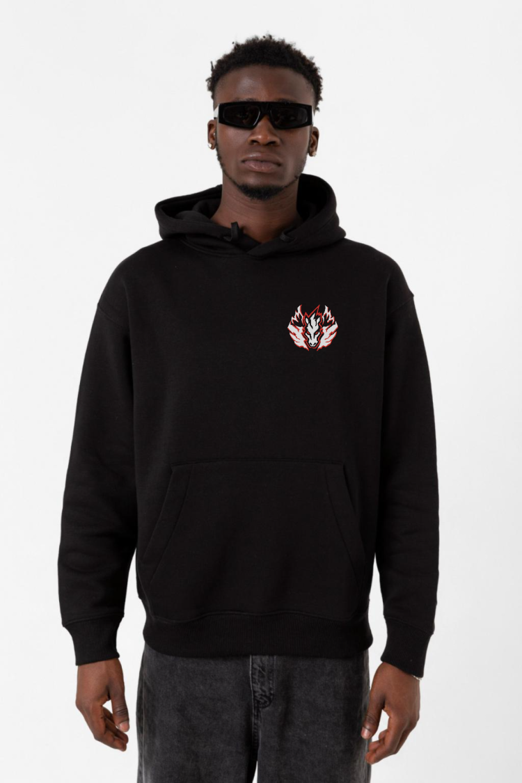 Beyblade Pegasus Minimalist Siyah Erkek 3ip Kapşonlu Sweatshirt