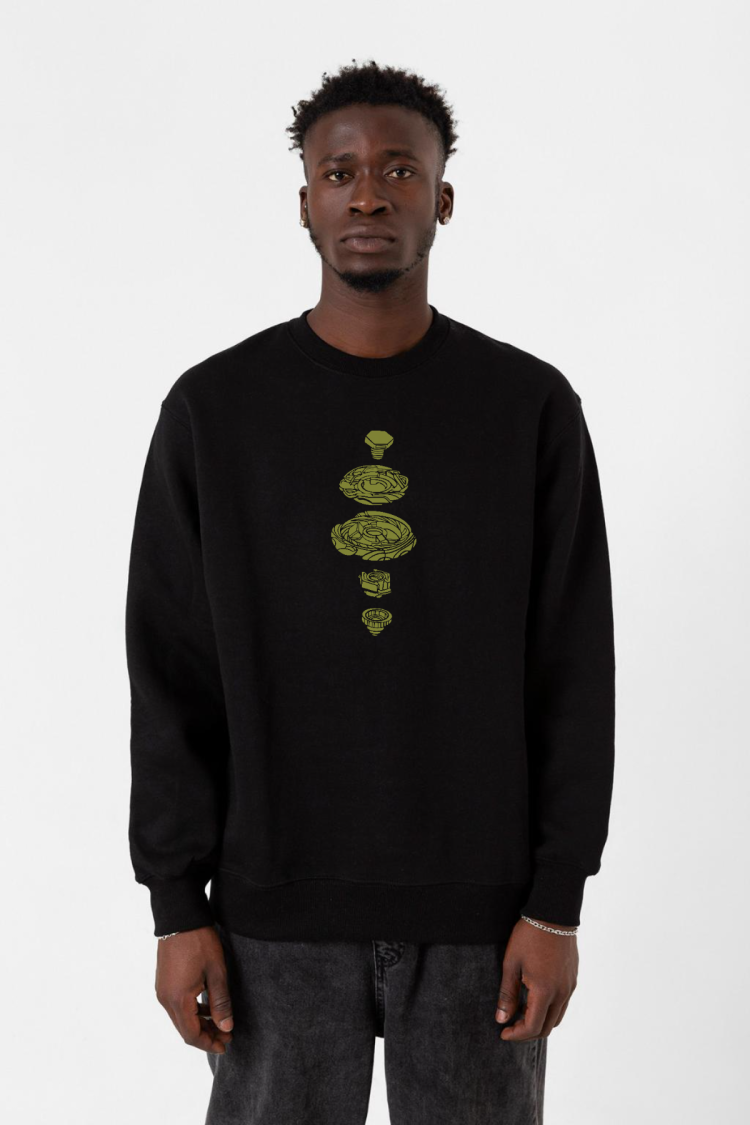 Beyblade Pieces Green Siyah Erkek 2ip Sweatshirt