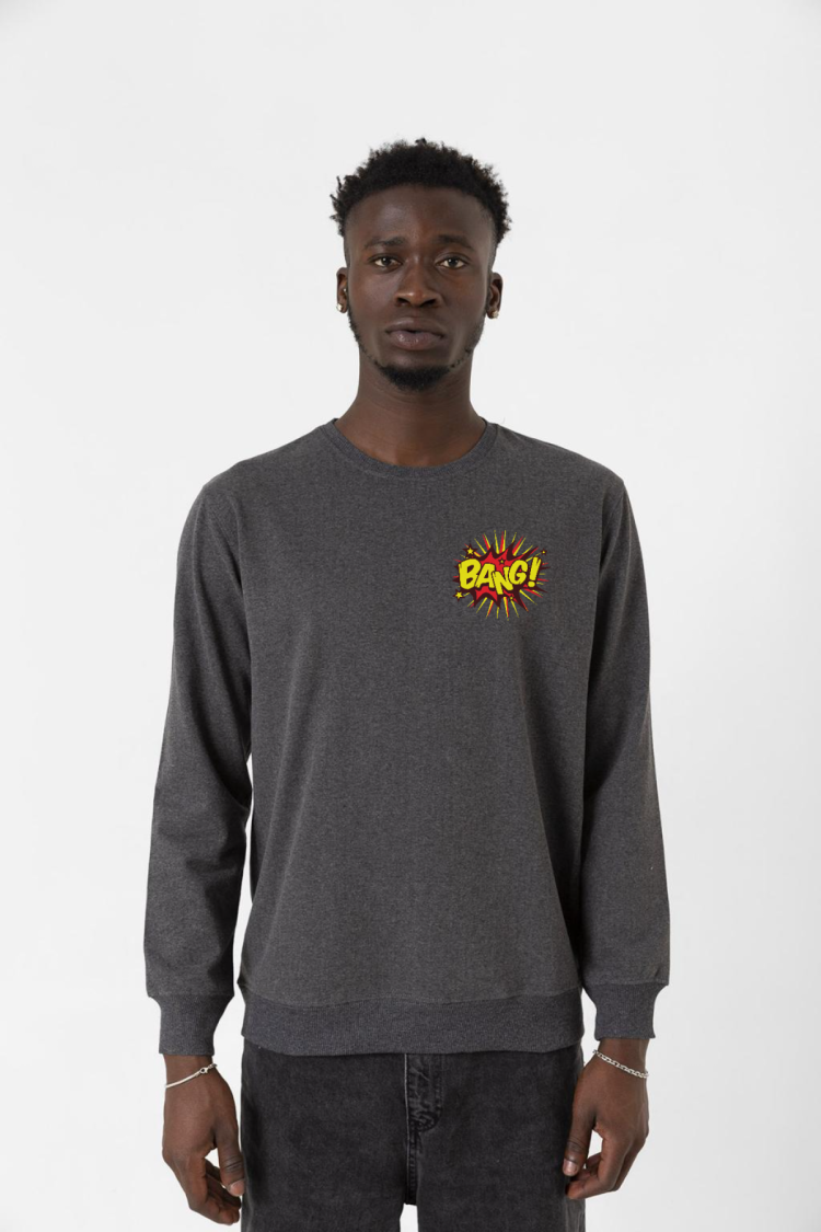 Big Bang Theory Bang Logo Füme Erkek 2ip Sweatshirt