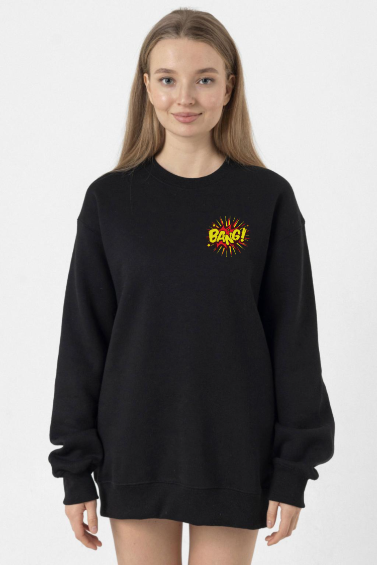 Big Bang Theory Bang Logo Siyah Kadın 2ip Sweatshirt