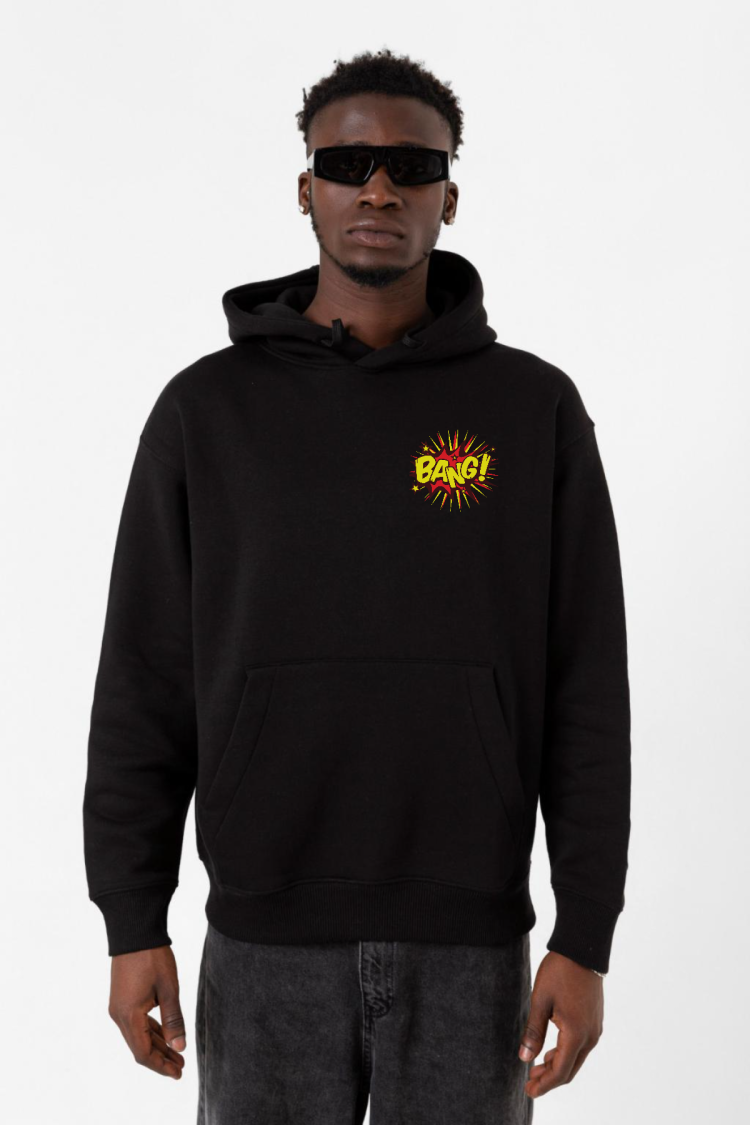 Big Bang Theory Bang Logo Siyah Erkek 3ip Kapşonlu Sweatshirt