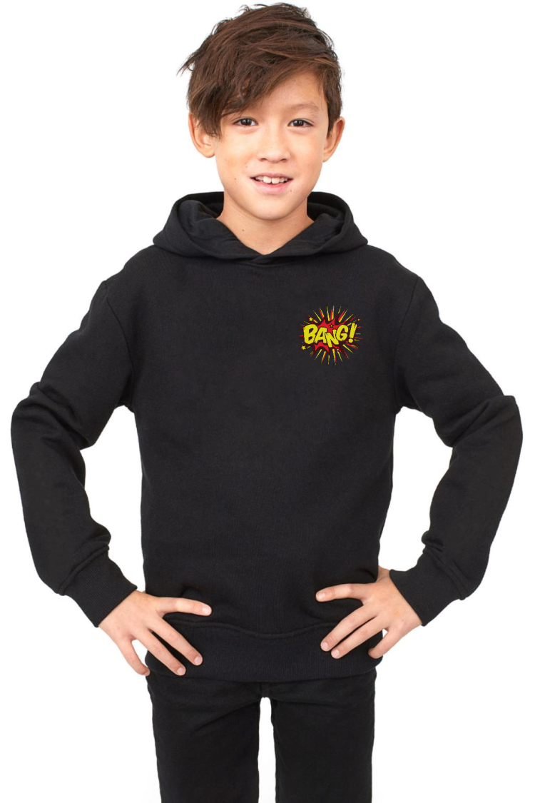 Big Bang Theory Bang Logo Siyah Çocuk 3ip Kapşonlu