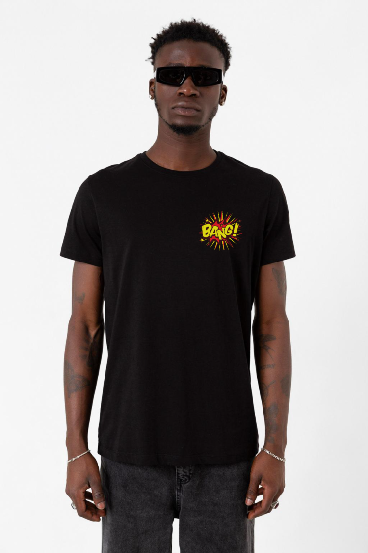 Big Bang Theory Bang Logo Siyah Erkek Tshirt