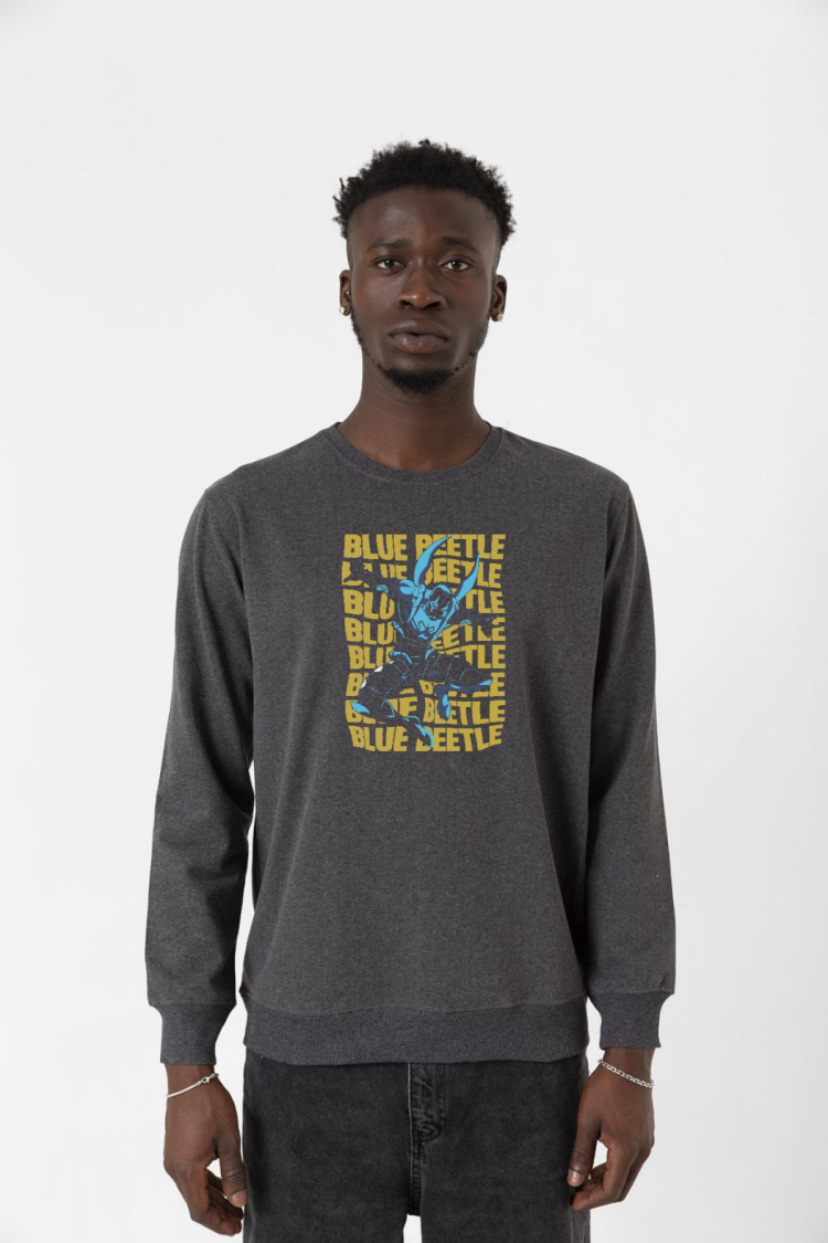 Blue Beetle Lettern Füme Erkek 2ip Sweatshirt