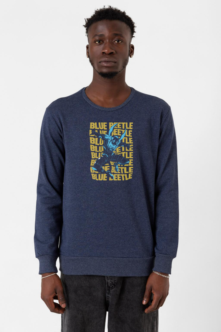 Blue Beetle Lettern indigo Erkek 2ip Sweatshirt