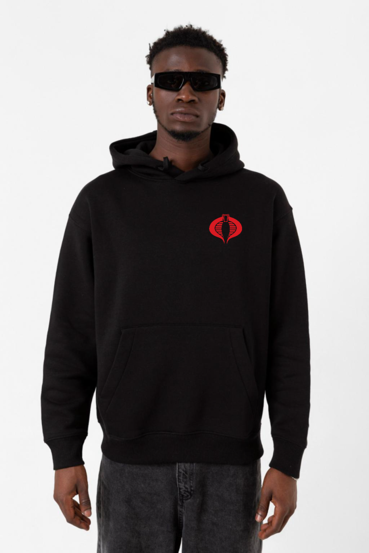 Cobra Kai Logo Siyah Erkek 3ip Kapşonlu Sweatshirt