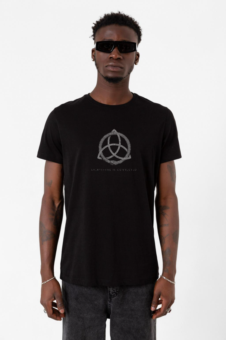 Dark Everything Is Connected Siyah Erkek Tshirt