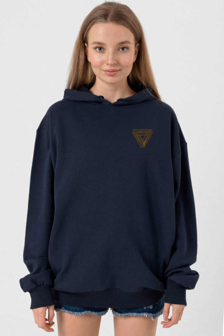 Dark Tannhaus Logo Lacivert Kadın 3ip Kapşonlu