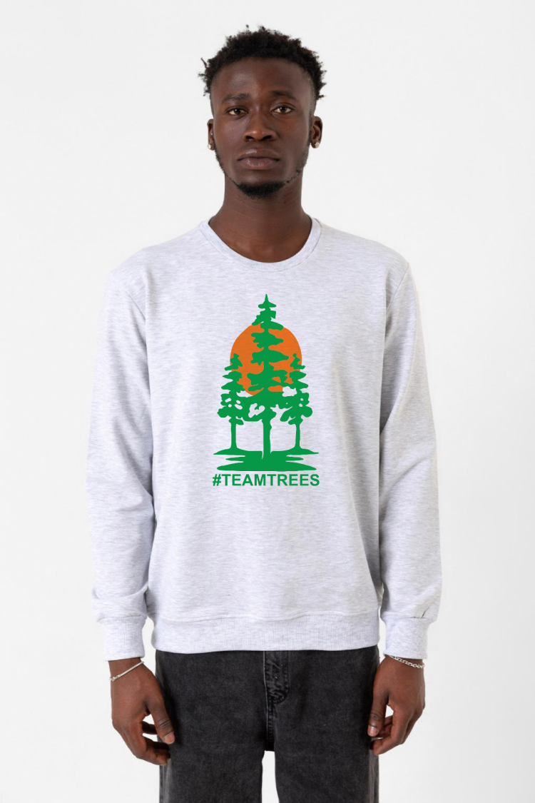 Mr Beast Team Trees Ekru Kadın 2ip Sweatshirt