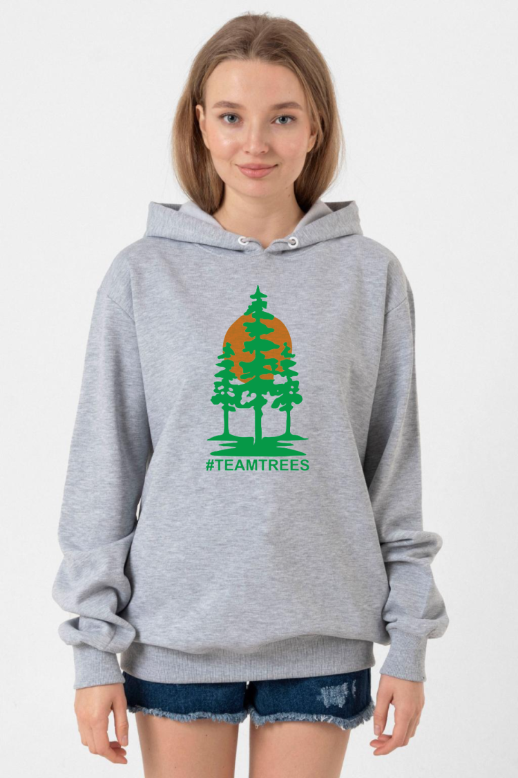 Mr Beast Team Trees Grimelanj Kadın 3ip Kapşonlu Sweatshirt