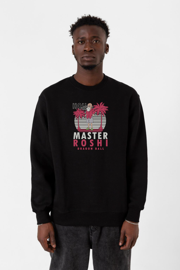 Dragon Ball Z Anime Master Roshi Ho!! Siyah Erkek 2ip Sweatshirt