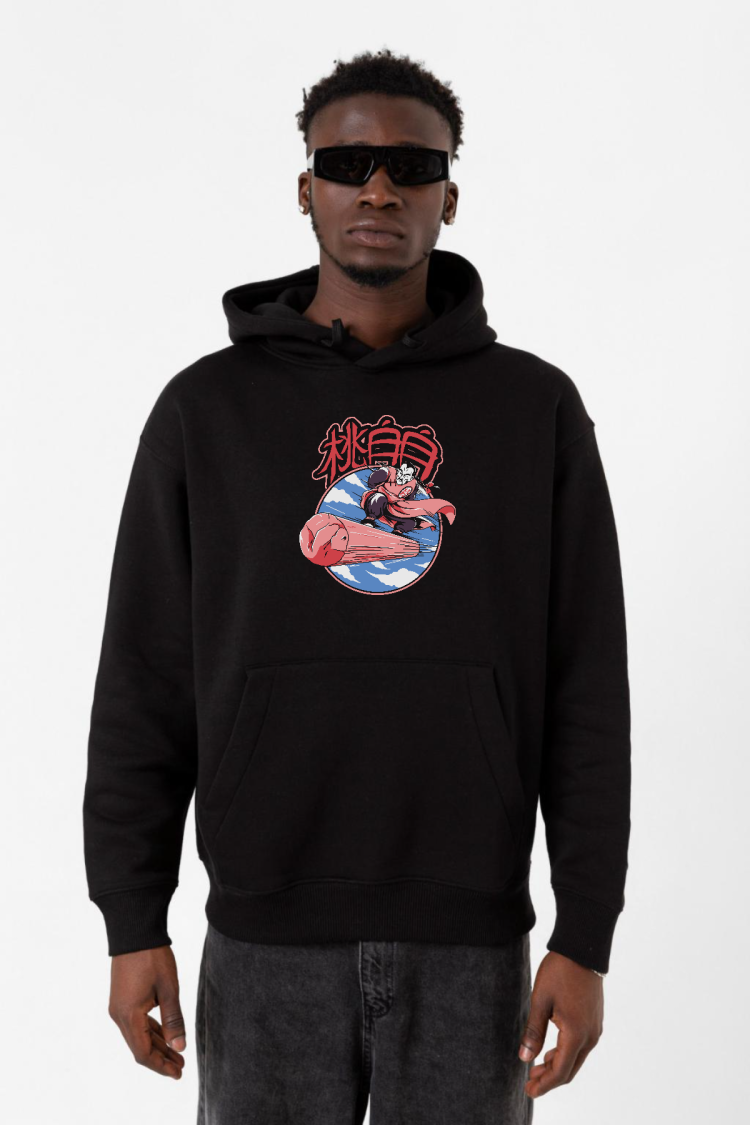 Dragon Ball Z Anime Tao Pai Pai Express Siyah Erkek 3ip Kapşonlu Sweatshirt
