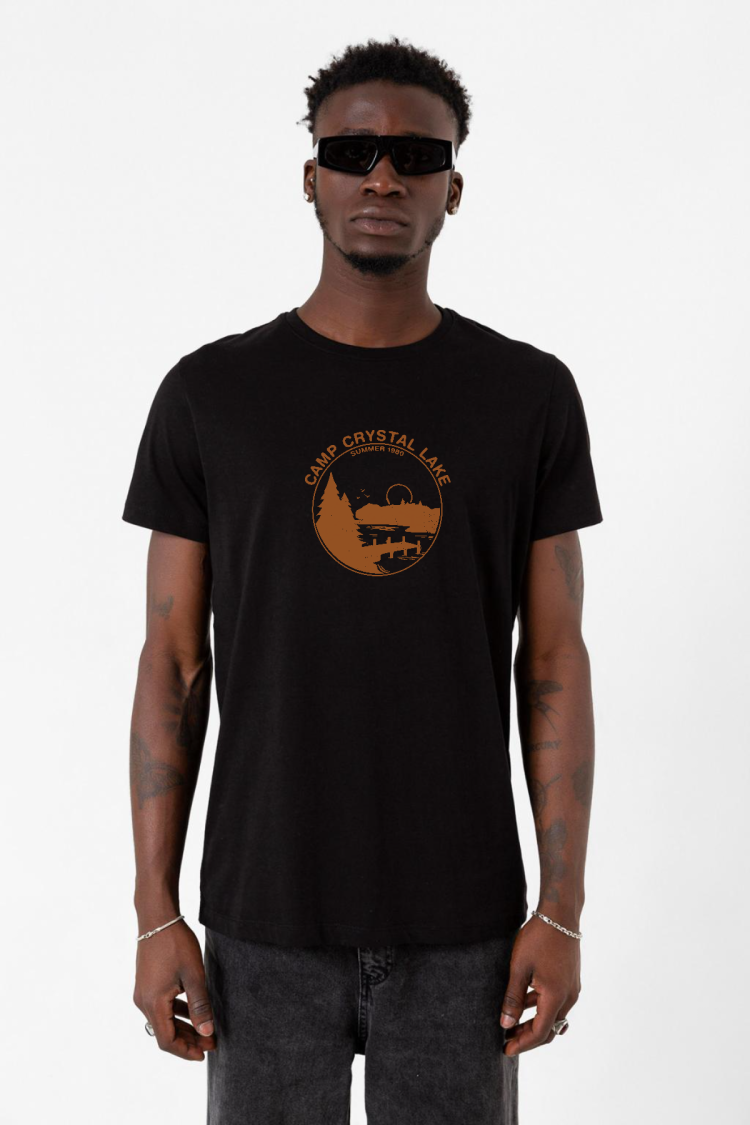 Friday The 13th Camp Crystal Lake Summer 1980 Siyah Erkek Tshirt