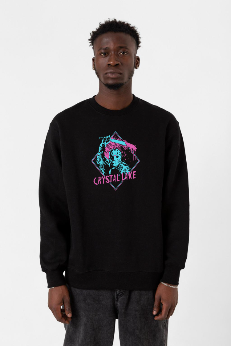 Friday The 13th Crystal Lake Siyah Erkek 2ip Sweatshirt