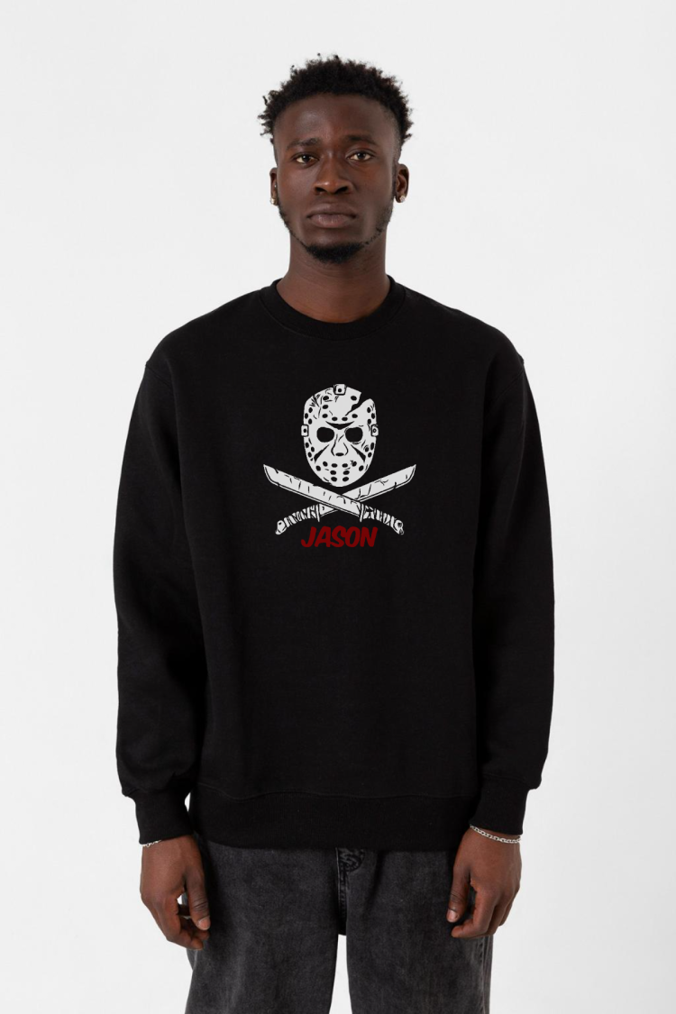 Friday The 13th Jason Mask Siyah Erkek 2ip Sweatshirt