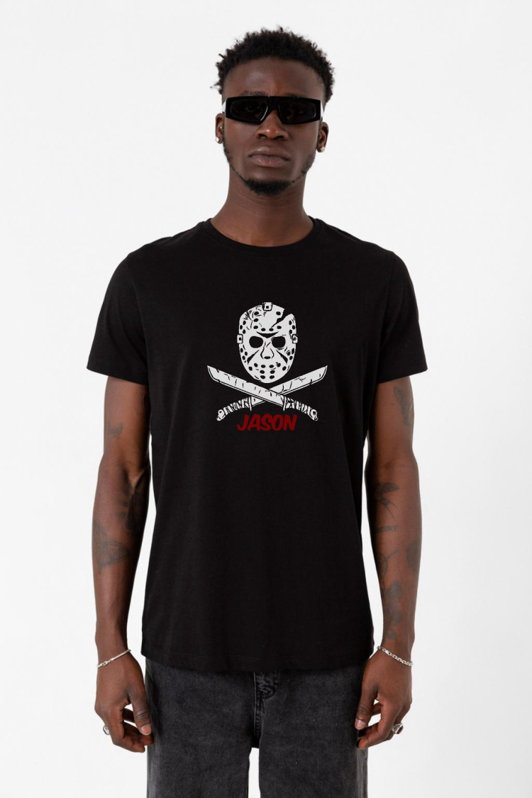 Friday The 13th Jason Mask Siyah Erkek Tshirt