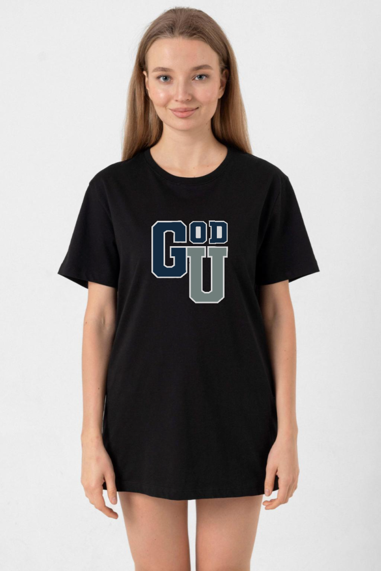 Gen V Godolkin University Abbreviation Siyah Kadın Oversize Tshirt