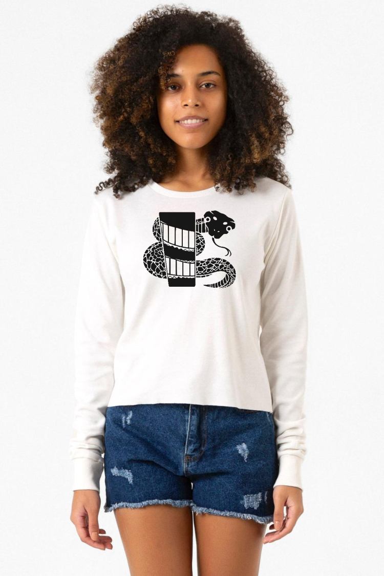 Monogatari Anime Nadeko Snake Symbol Ekstra Uzunkol Sweatshirt Ekru