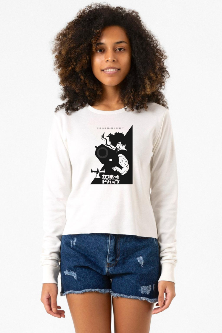 Cowboy Bebop Spike See You Space Cowboy Ekru Ekstra Uzunkol Sweatshirt
