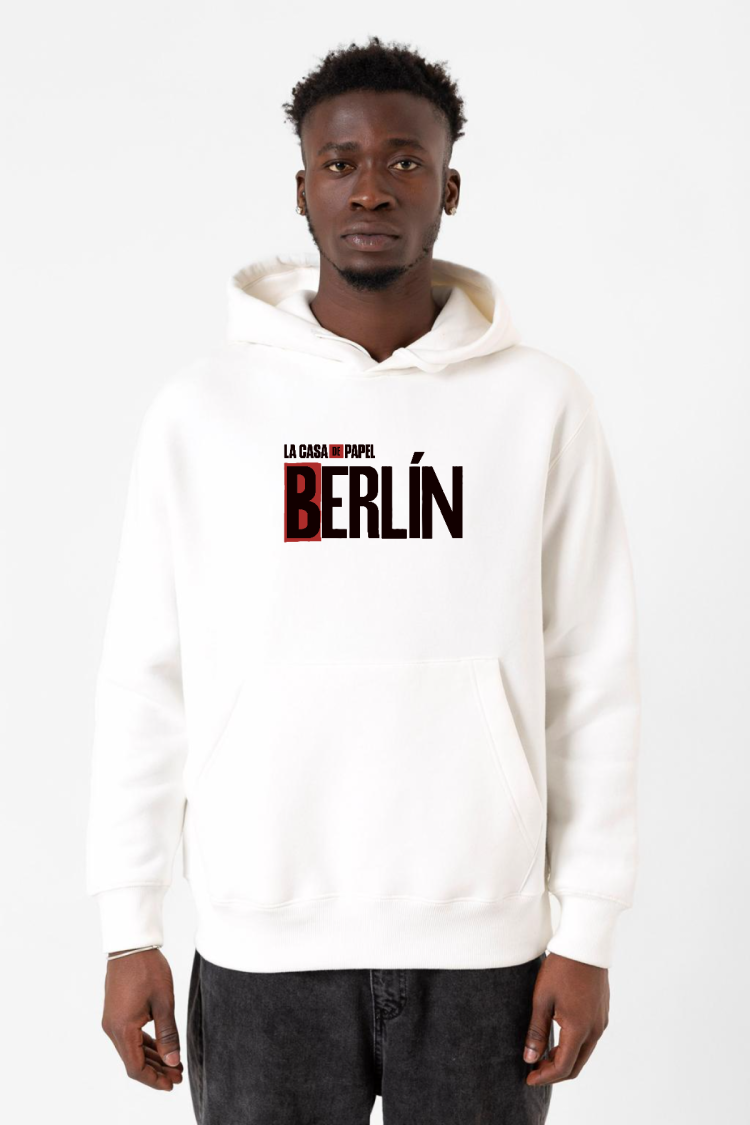 La Casa De Papel Berlin Beyaz Erkek 3ip Kapşonlu Sweatshirt