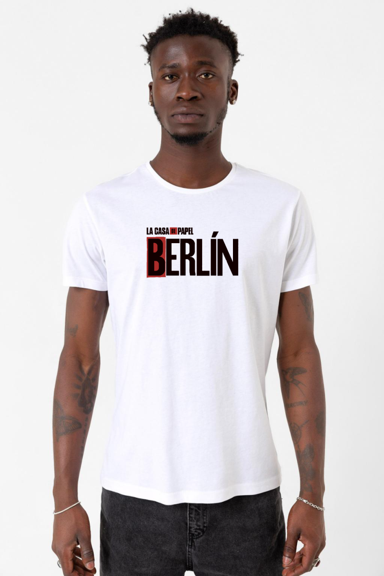 La Casa De Papel Berlin Beyaz Erkek Bisikletyaka Tshirt