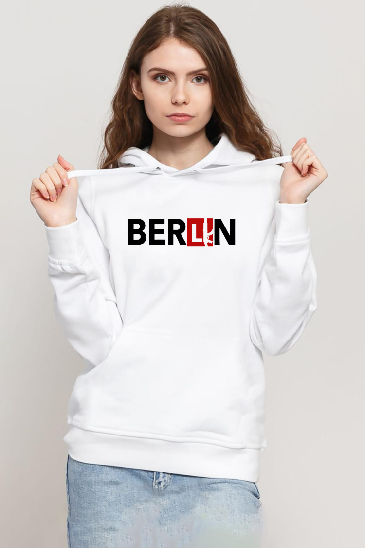 La Casa De Papel Berlin Ak Beyaz Kadın 3ip Kapşonlu Sweatshirt