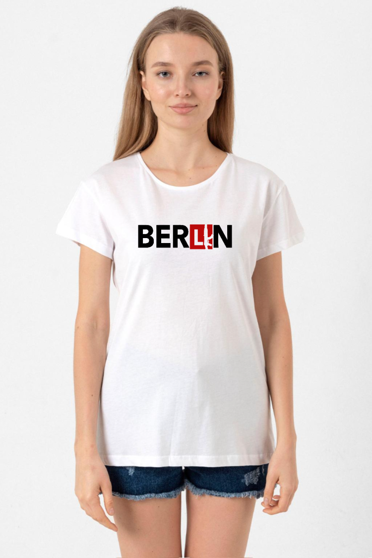 La Casa De Papel Berlin Ak Beyaz Kadın Bisikletyaka Tshirt