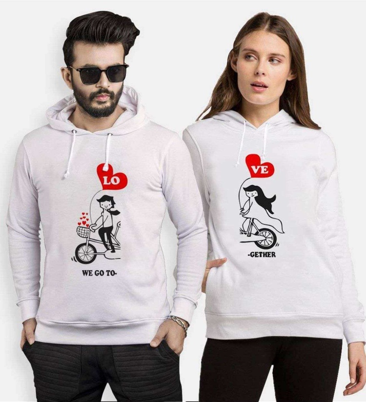 Tshirthane Bisiklet Love Sevgili Kombinleri Kapüşonlu Çift Kombini