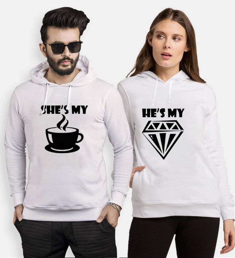 Tshirthane Kahve Elmas Sevgili Kombinleri Kapüşonlu Çift Kombini