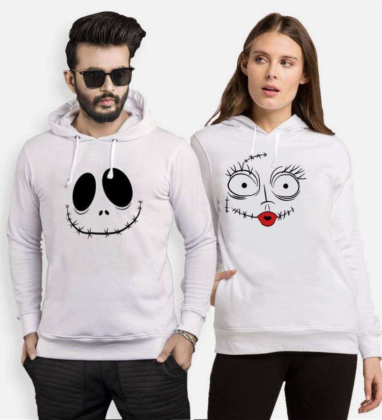 Tshirthane Jack Sally 2 Sevgili Kombinleri Kapüşonlu Çift Kombini