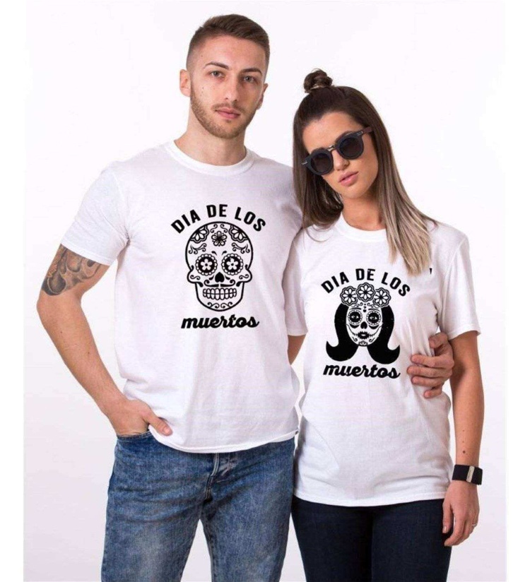 Tshirthane Dia De Los Muertos Sevgili Kombinleri Tshirt Çift Kombini