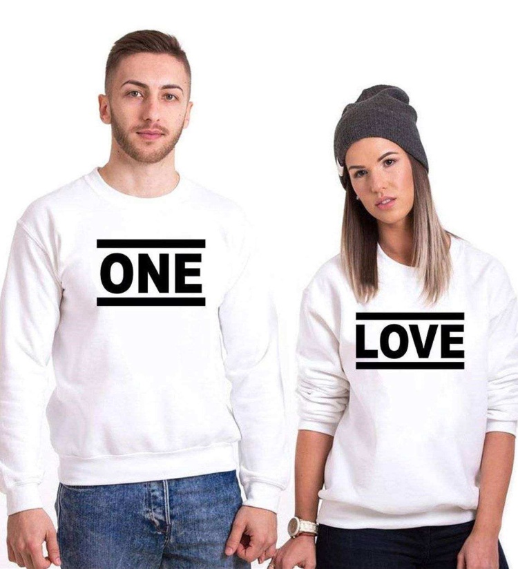Tshirthane One Love Sevgili Kombinleri Sweatshirt Çift Kombini