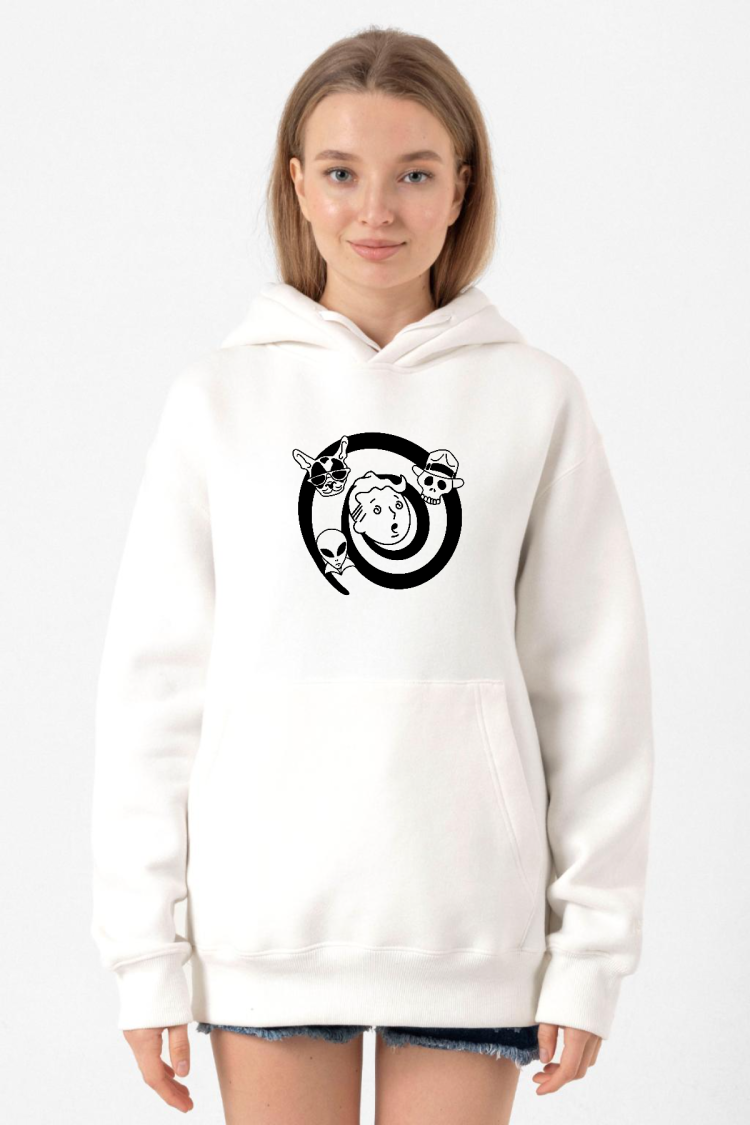 Fallout Wild Wasteland Beyaz Kadın 3ip Kapşonlu Sweatshirt