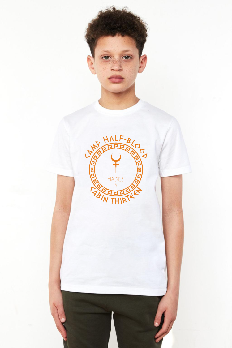 Camp Half Blood Hades Beyaz Çocuk Bisikletyaka Tshirt