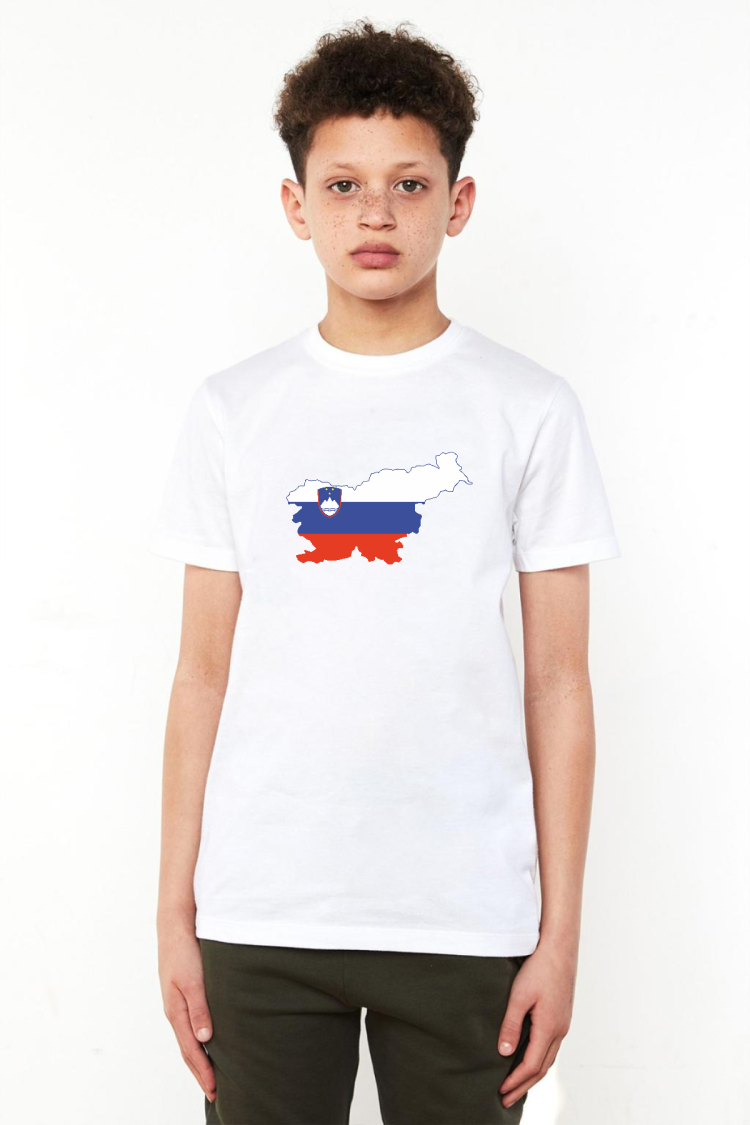 Euro 24 Slovenia Beyaz Çocuk Bisikletyaka Tshirt