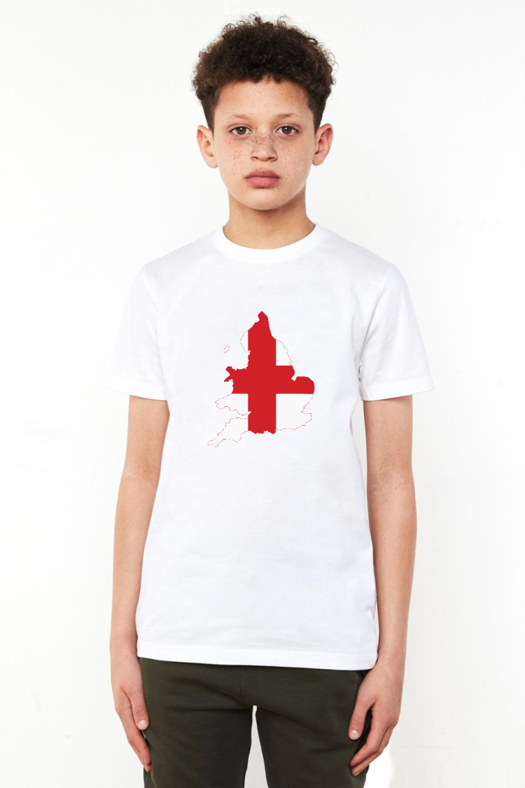 Euro 24 England Beyaz Çocuk Bisikletyaka Tshirt