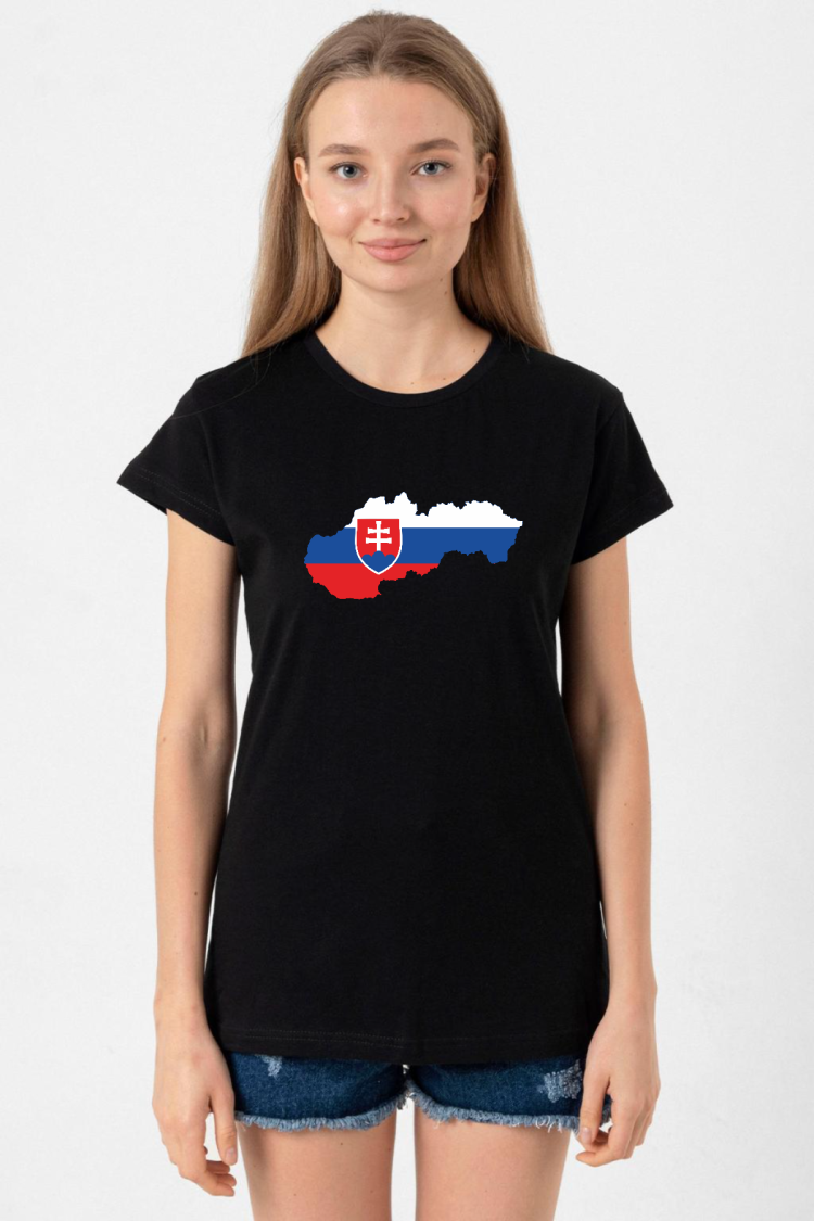 Euro 24 Slovakia Siyah Kadın Tshirt
