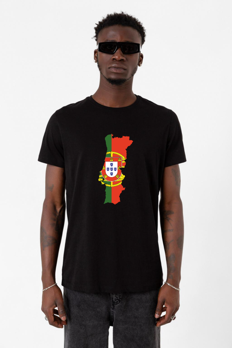 Euro 24 Portugal Siyah Erkek Tshirt