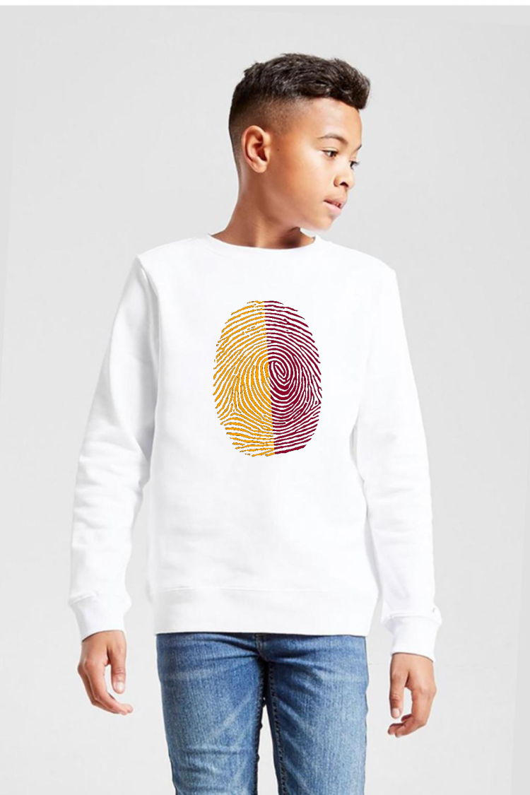 Sarı Kırmızı Parmak İzi Beyaz Çocuk 2ip Sweatshirt