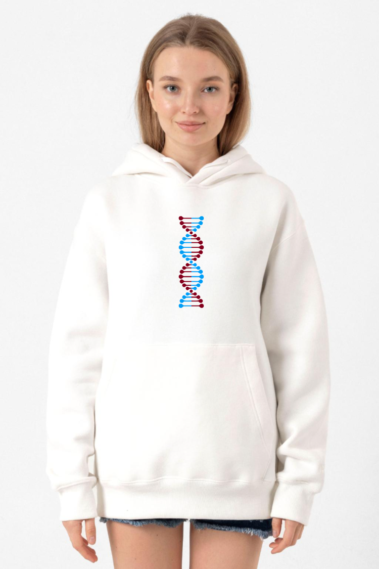 Bordo Mavi Dna Beyaz Kadın 3ip Kapşonlu Sweatshirt